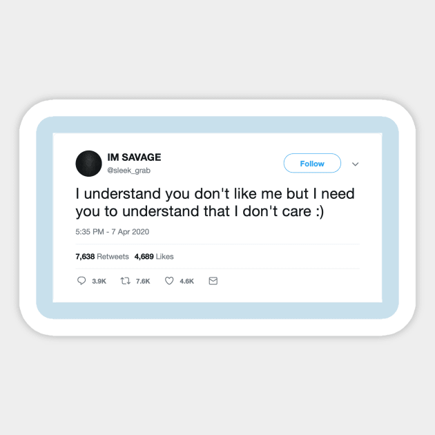 Savage Tweet Sticker by Sleek Grab ™